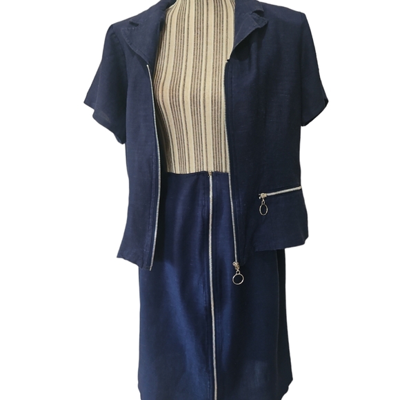 LOUISE PARIS Women Jacket/Blouse and Skirt set 2 Piece Zipper closer Size 14 - Picture 4 of 14